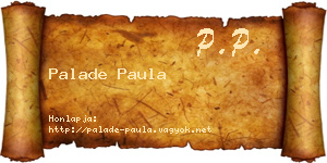 Palade Paula névjegykártya